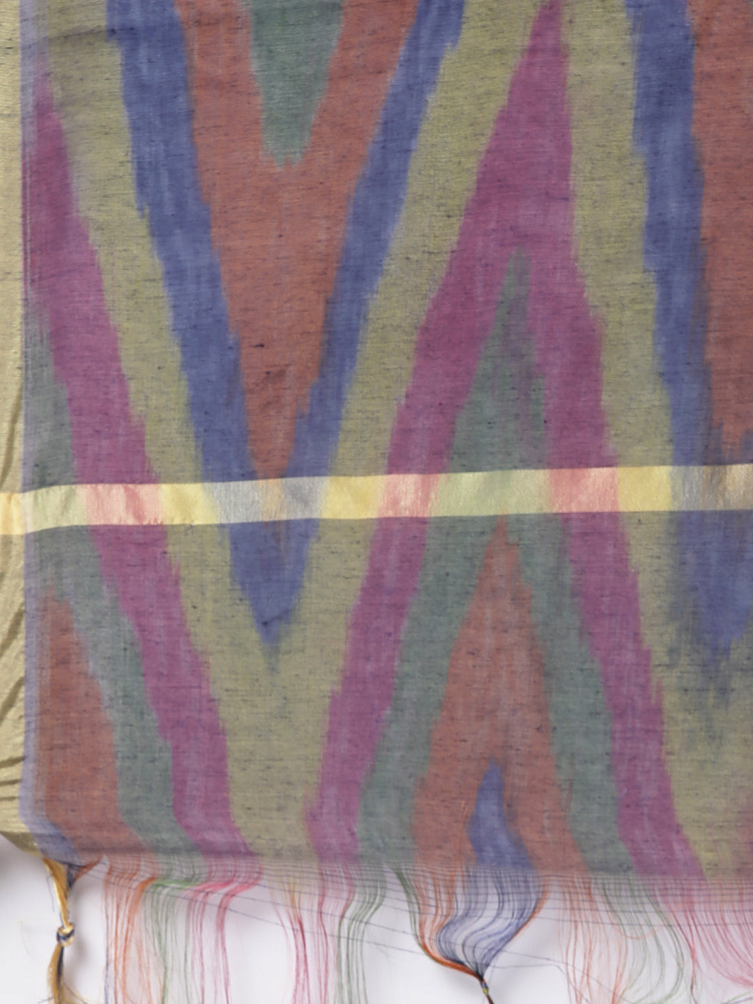 Shades of Deep Palette Ikkat Raw Silk Duppatta | Souchii