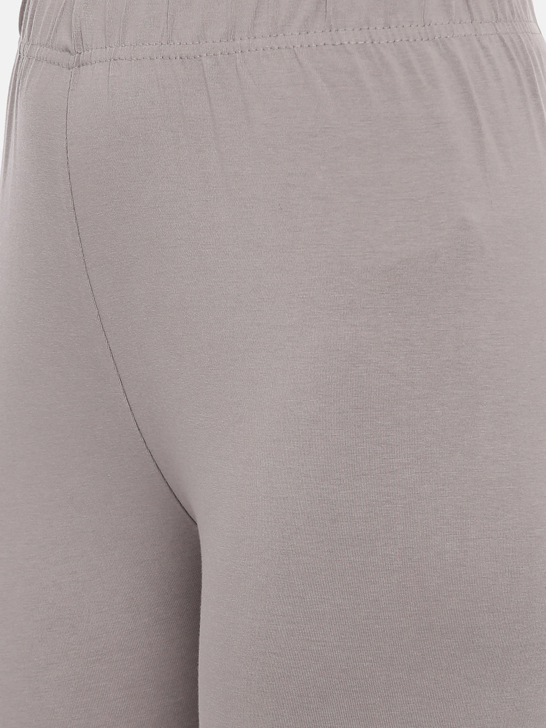 Grey Solid Cotton Blend Ankle-Length Leggings for Women | Souchii
