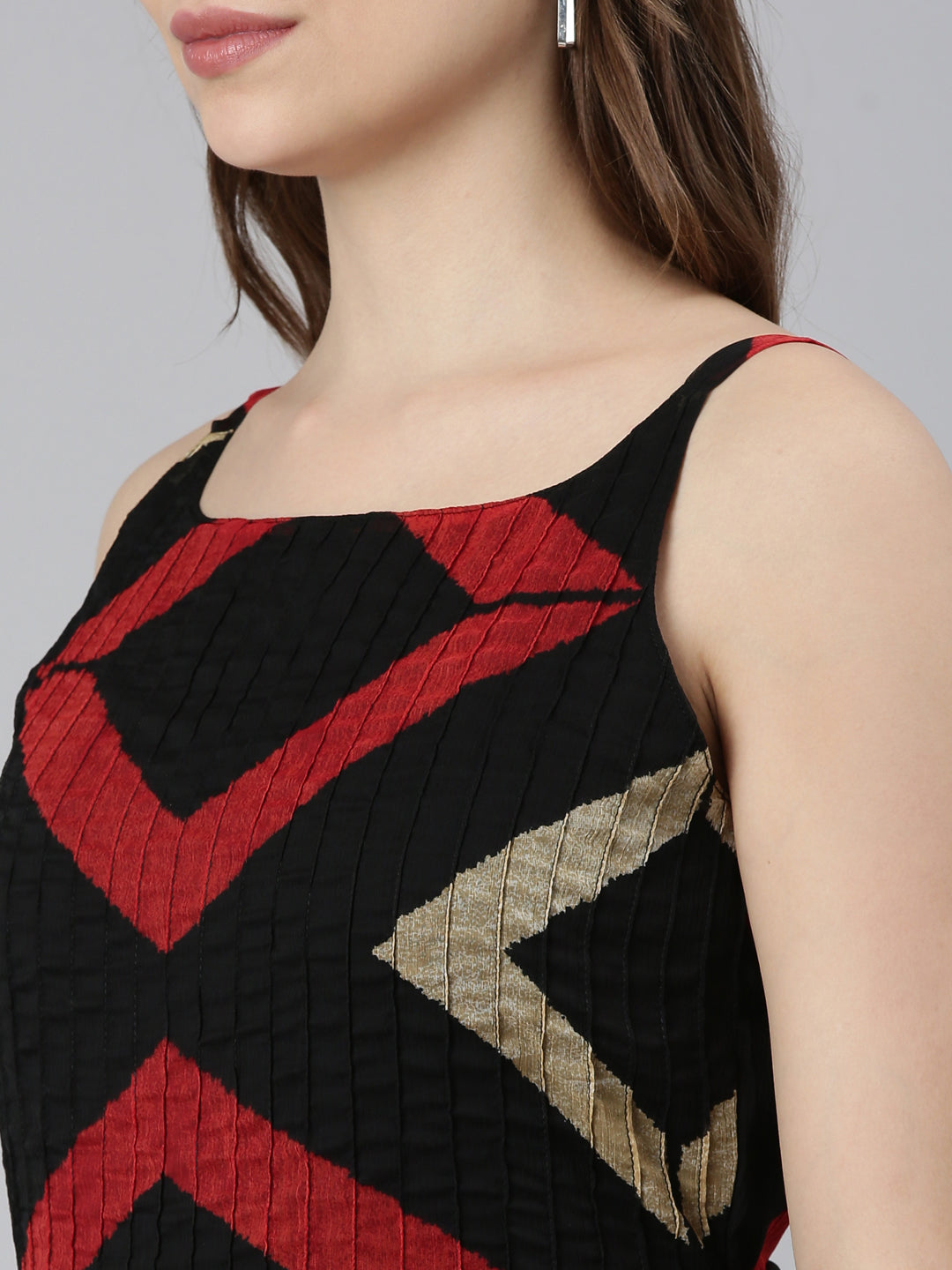 Fit & Flare Dress – Black Printed Abstract Motifs | Souchii