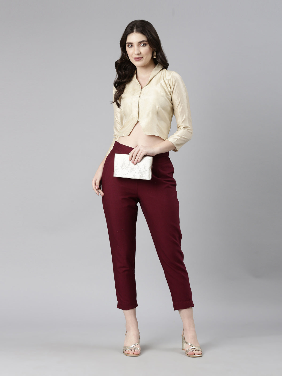 Beige Dupion Silk Shawl-Collar Blouse | Souchii