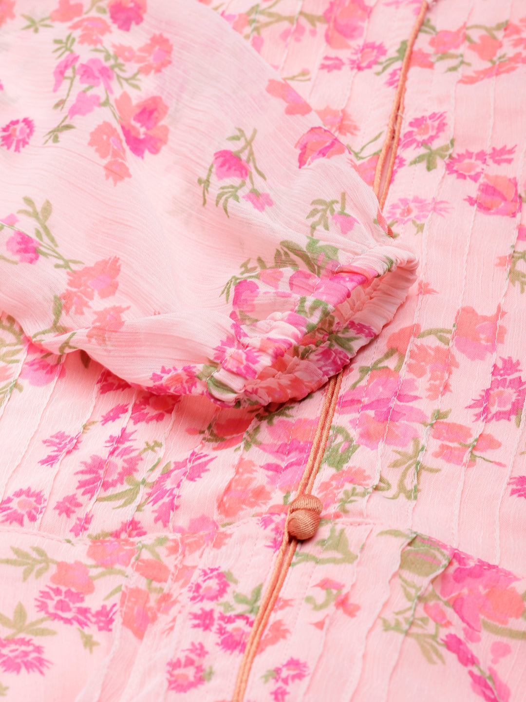 Dress – Light Pink Floral Printed A-line Princess Line | Souchii