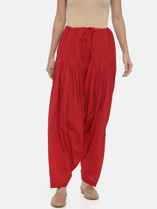 Red Cotton Patiala Pants | Souchii