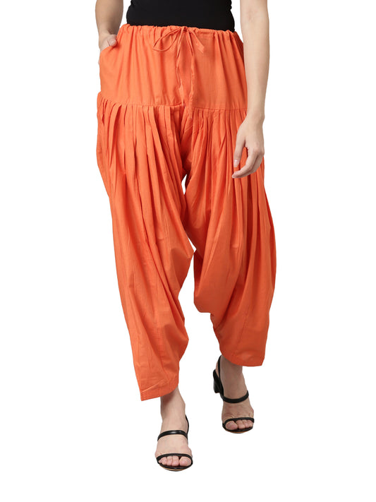 Red Cotton Loose-Fit Patiala Pants | Souchii