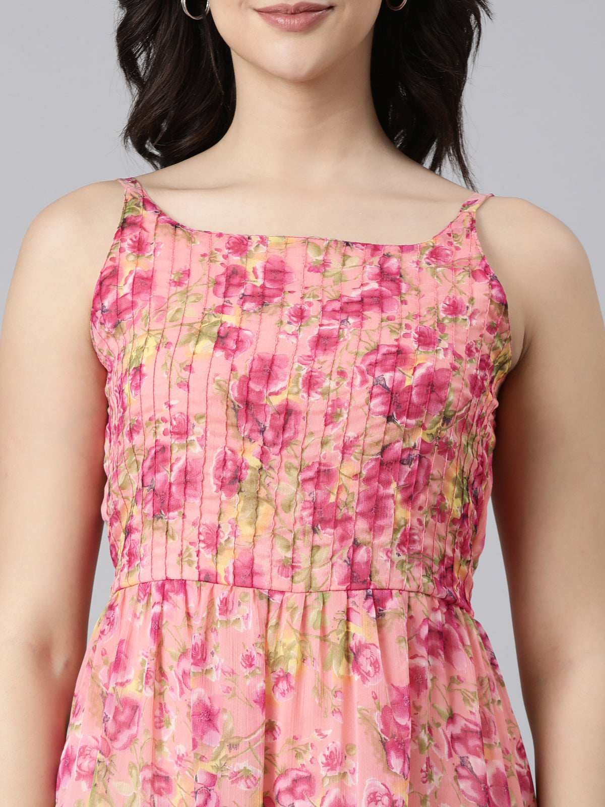 Floral Printed Tiered A-Line Dress