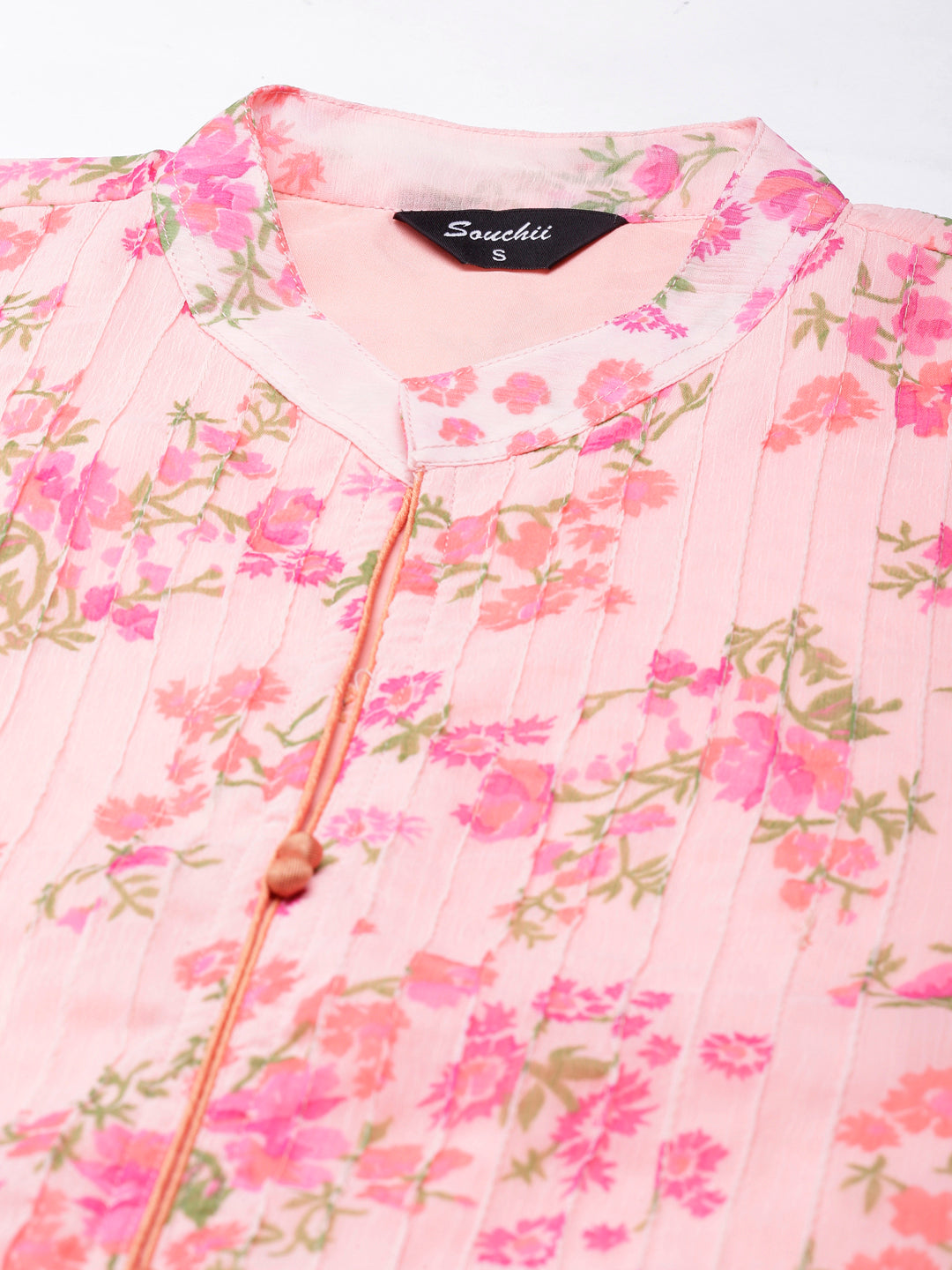 Dress – Light Pink Floral Printed A-line Princess Line | Souchii