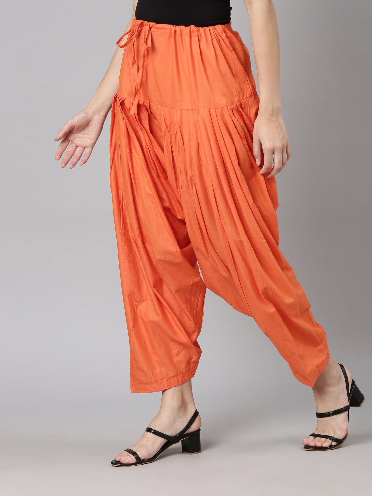 Red Cotton Loose-Fit Patiala Pants | Souchii