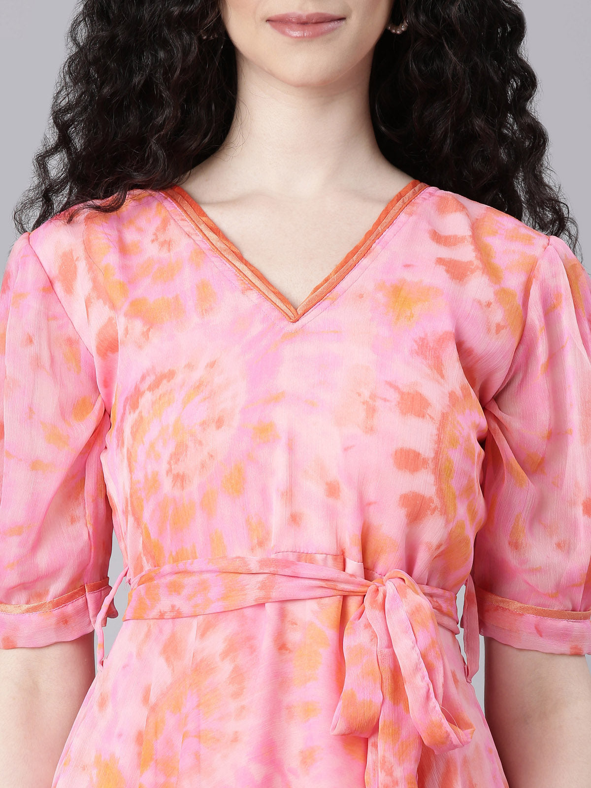 Women Printed V-Neck Fit And Flare Maxi Dress|Souchii