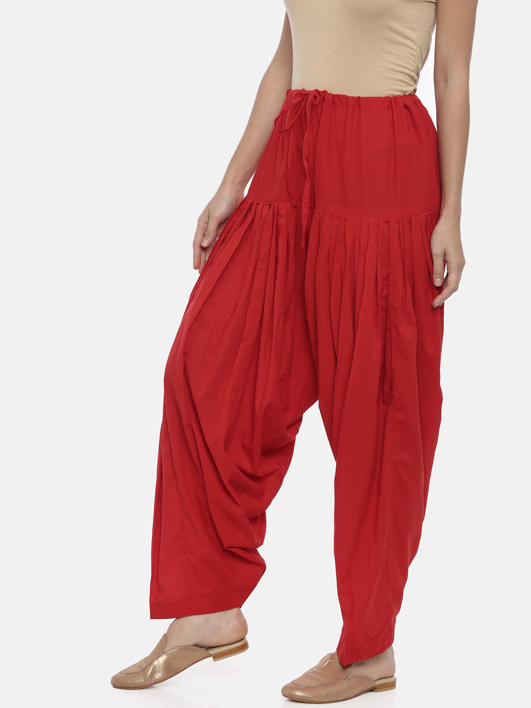 Red Cotton Patiala Pants | Souchii