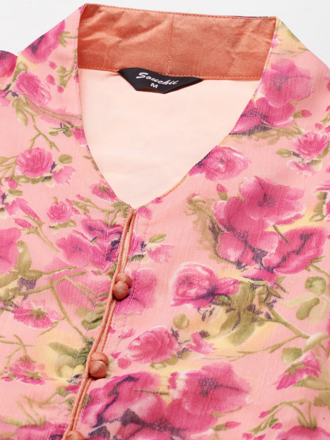 Floral Printed V-Neck Belted Fit & Flare Midi Dress | Souchii