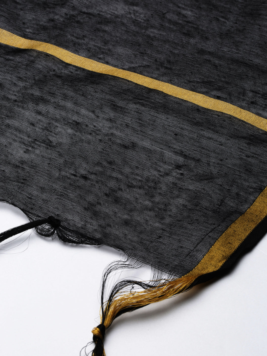 Black Raw Silk Duppatta | Souchii