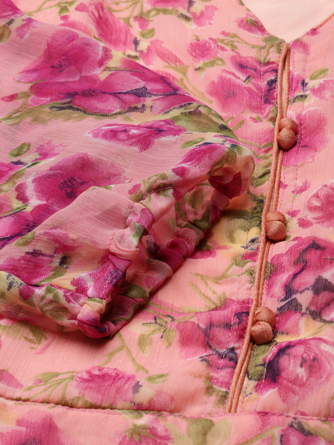 Floral Printed V-Neck Belted Fit & Flare Midi Dress | Souchii