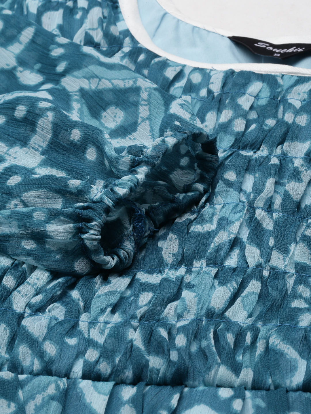Fit & Flare Dress – Blue Ethnic Motif | Souchii