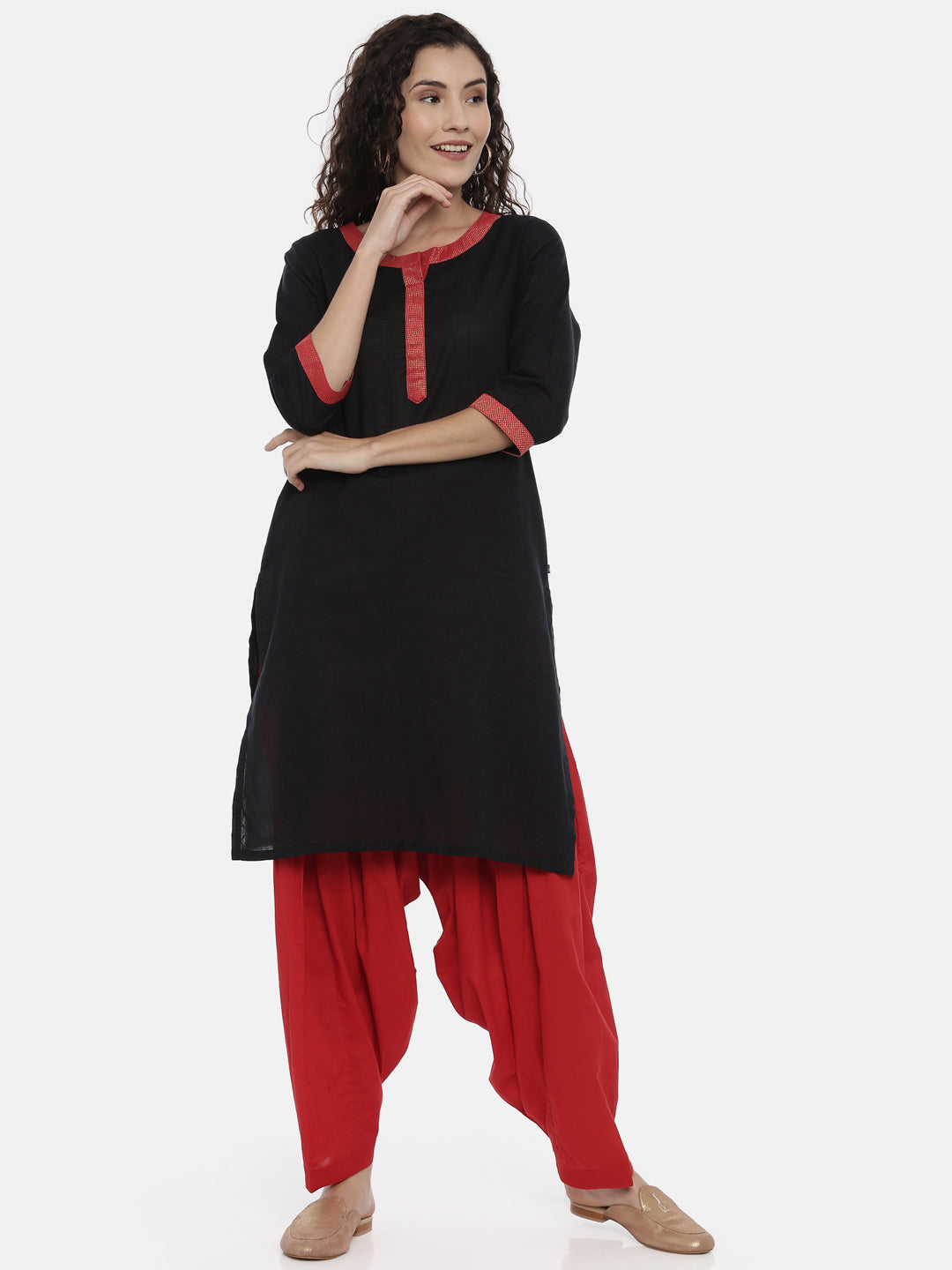 Red Cotton Patiala Pants | Souchii
