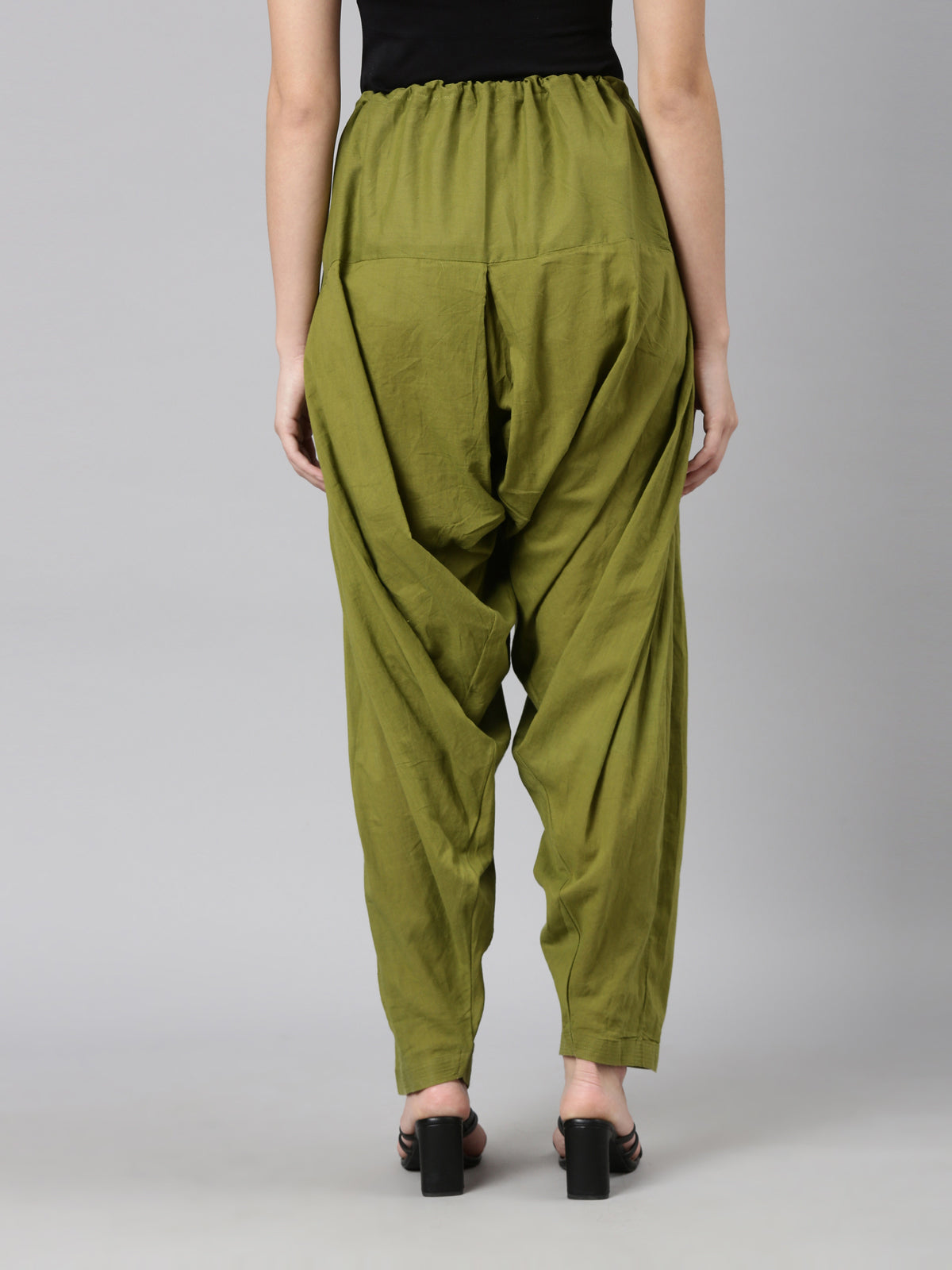 Olive Green Cotton Patiala Pants | Souchii