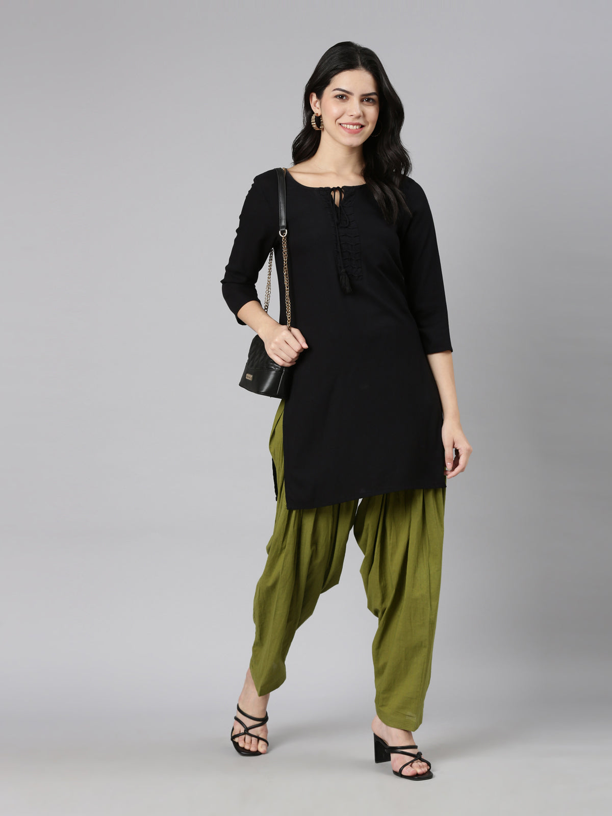 Olive Green Cotton Patiala Pants | Souchii