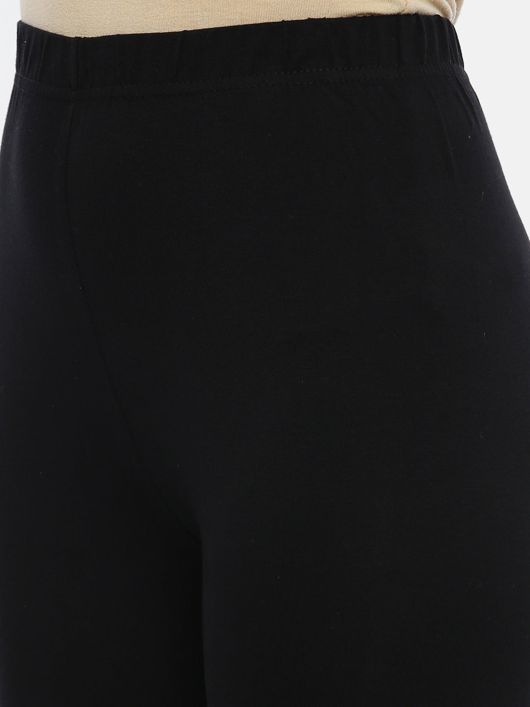 Black Cotton Viscose Churidar Leggings for Women | Souchii
