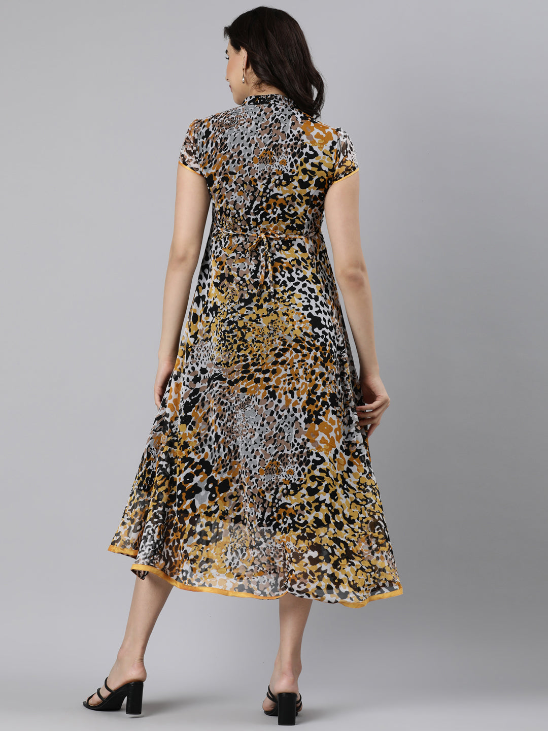 Maxi Dress – Cream Abstract Printed A-Line | Souchii