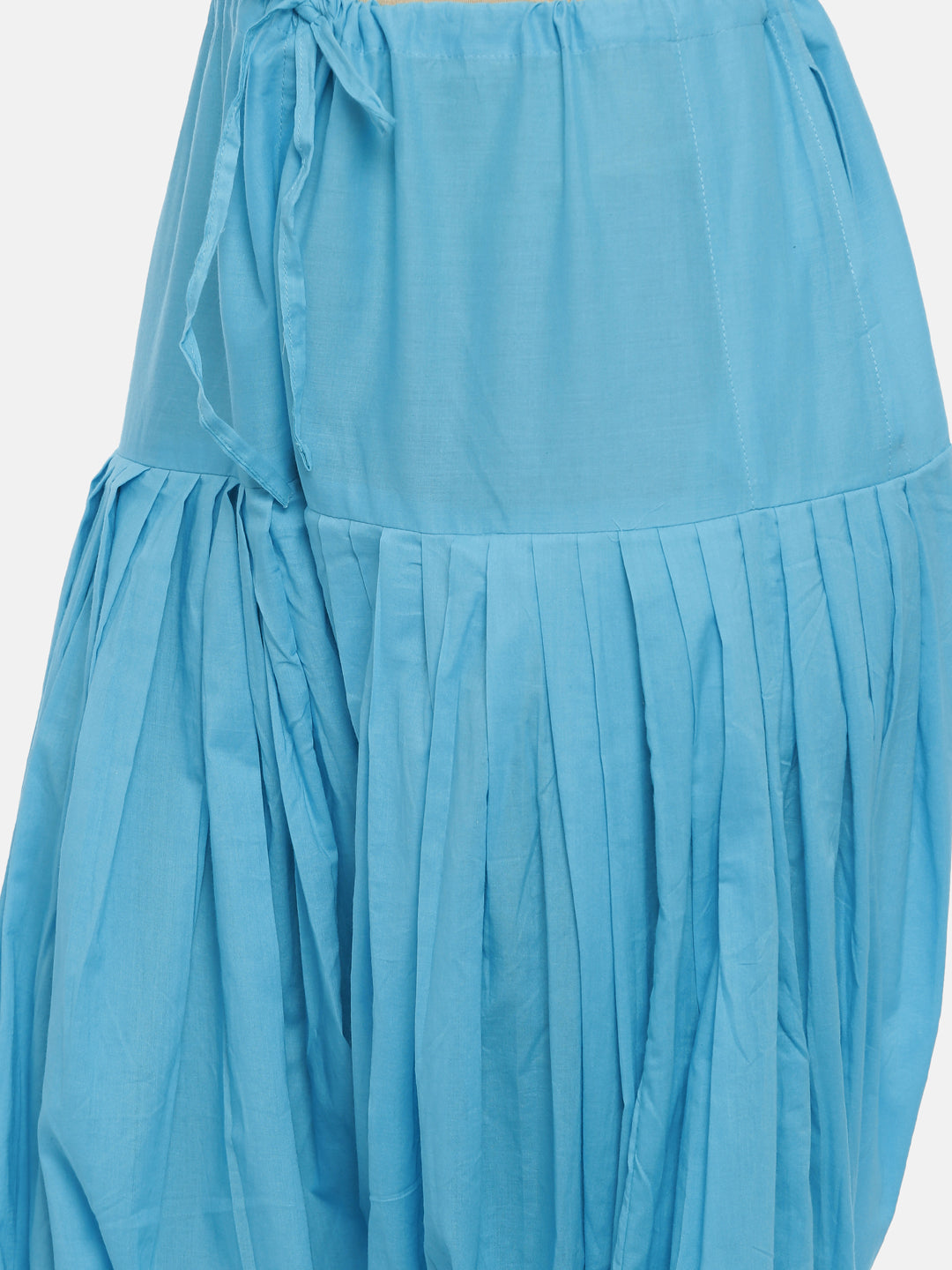 Blue Cotton High-Rise Patiala Pants