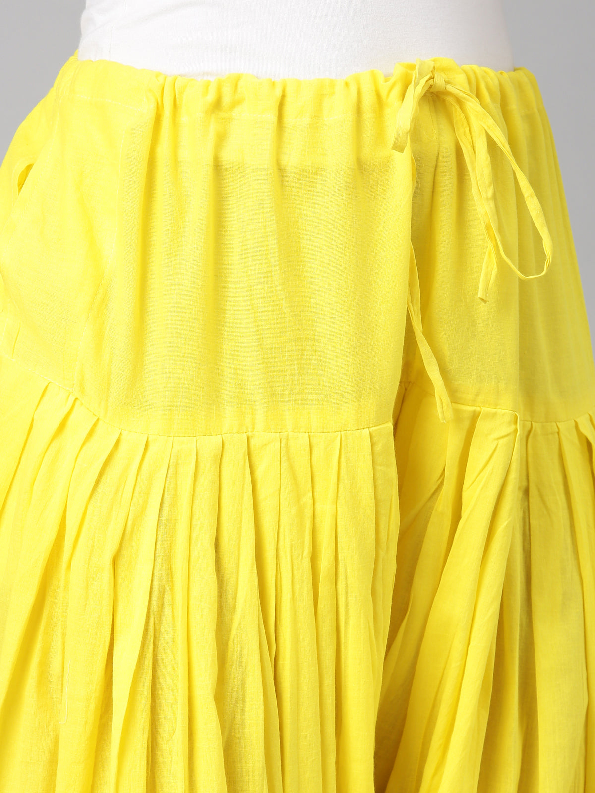 Yellow Cotton Loose-Fit Patiala Pants | Souchii