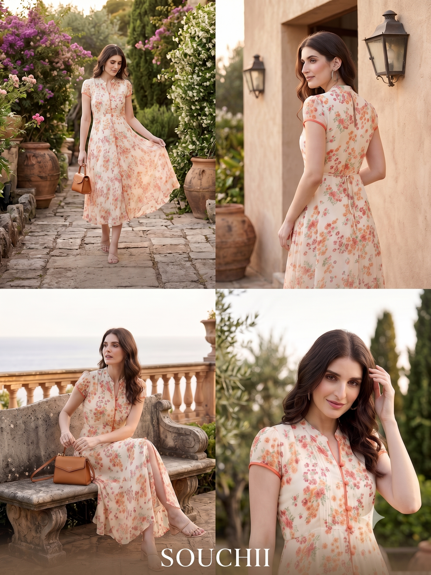 Fit & Flare Dress – Cream Floral Printed Ethnic | Souchii