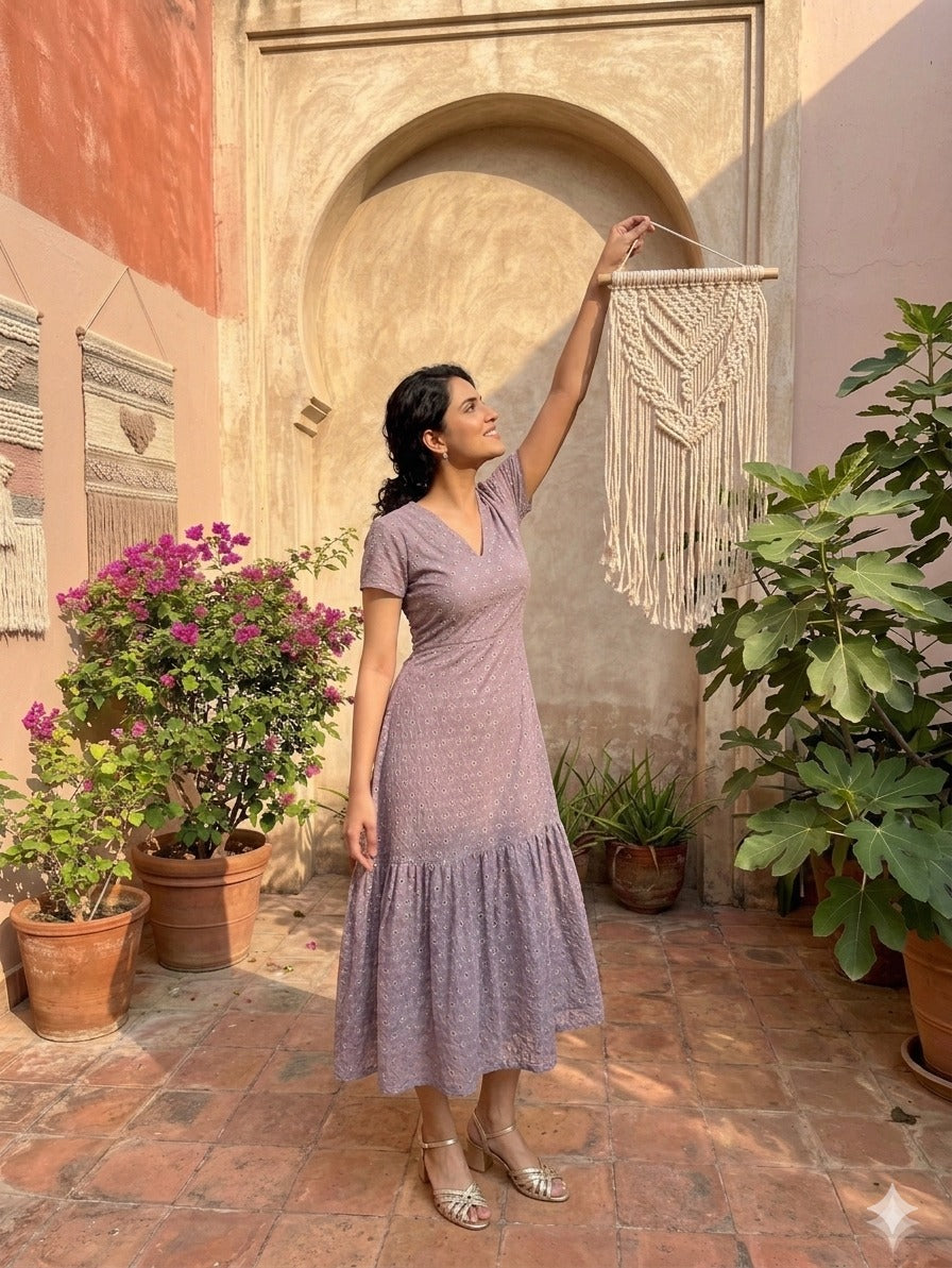 Souchii Grey Chiffon Sequin Dress – Glamour with a Graceful Flare