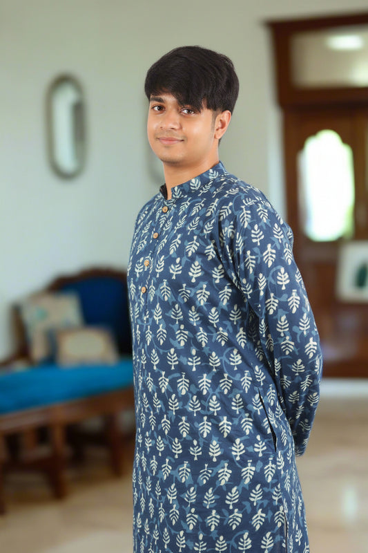 Men Ethnic Motifs Printed  Festive Cotton Straight Kurta | Souchii