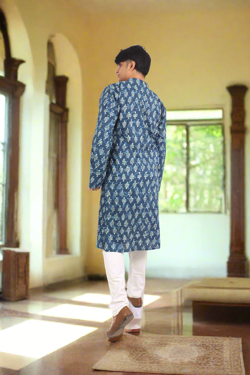 Men Ethnic Motifs Printed  Festive Cotton Straight Kurta | Souchii