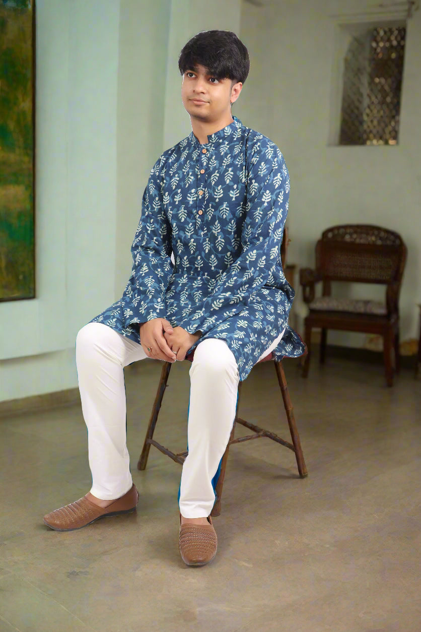 Men Ethnic Motifs Printed  Festive Cotton Straight Kurta | Souchii