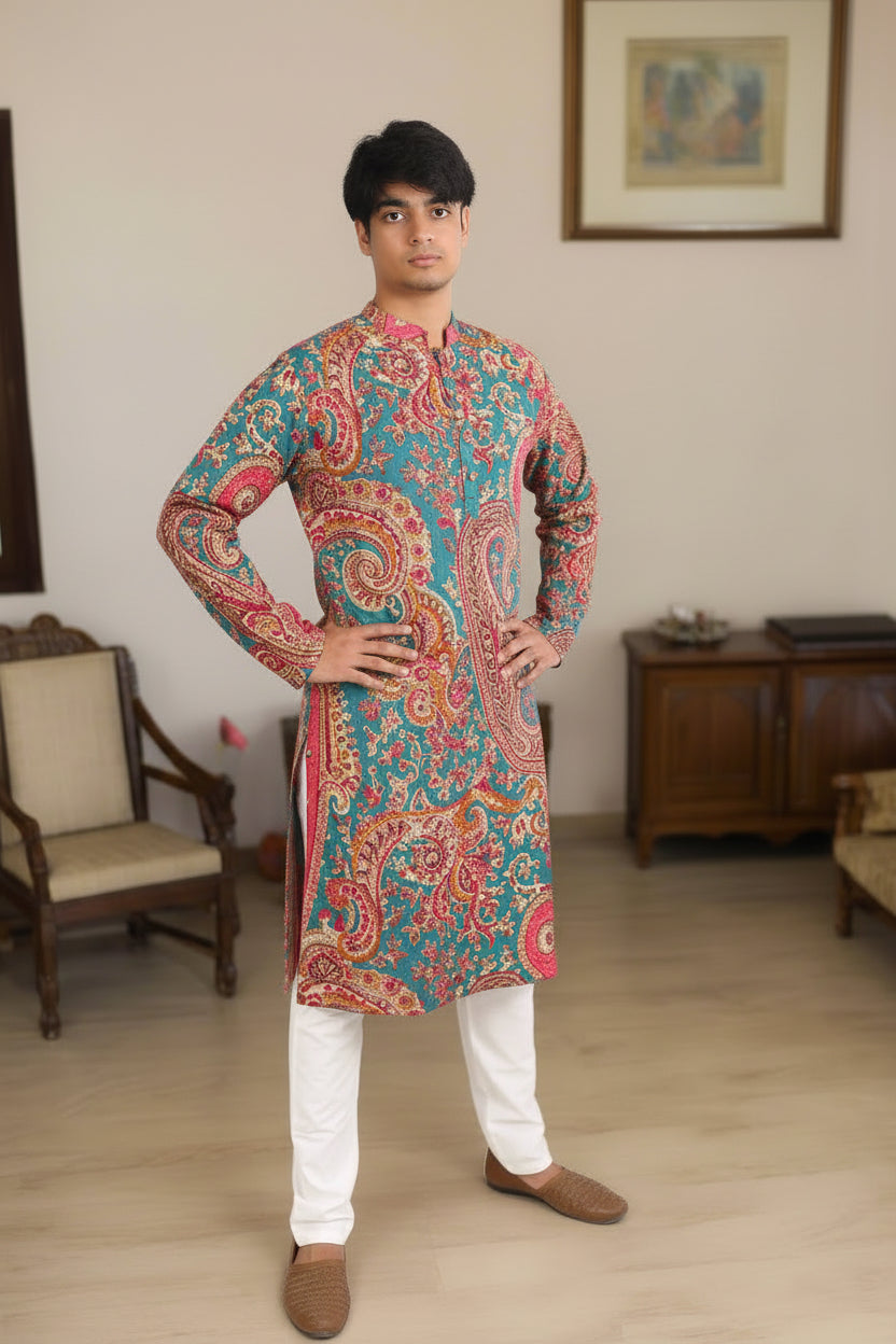 Ethnic Motifs Printed Pure Cotton Kurta | Souchii