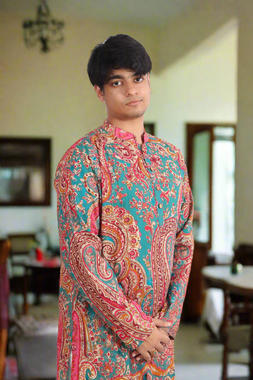Ethnic Motifs Printed Pure Cotton Kurta | Souchii