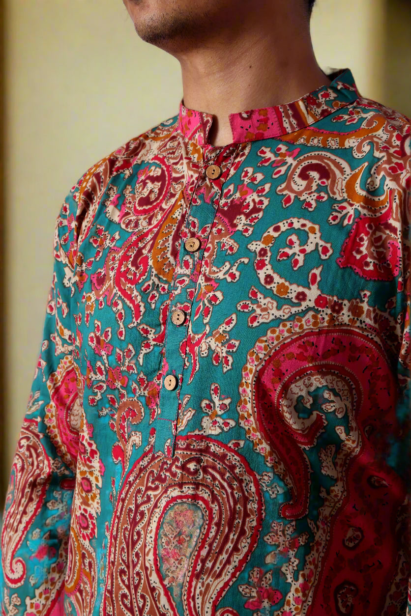 Ethnic Motifs Printed Pure Cotton Kurta | Souchii