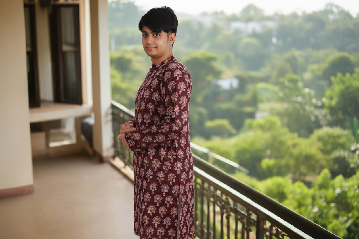 Men Ethnic Motifs Festive Cotton Straight Kurta |Souchii