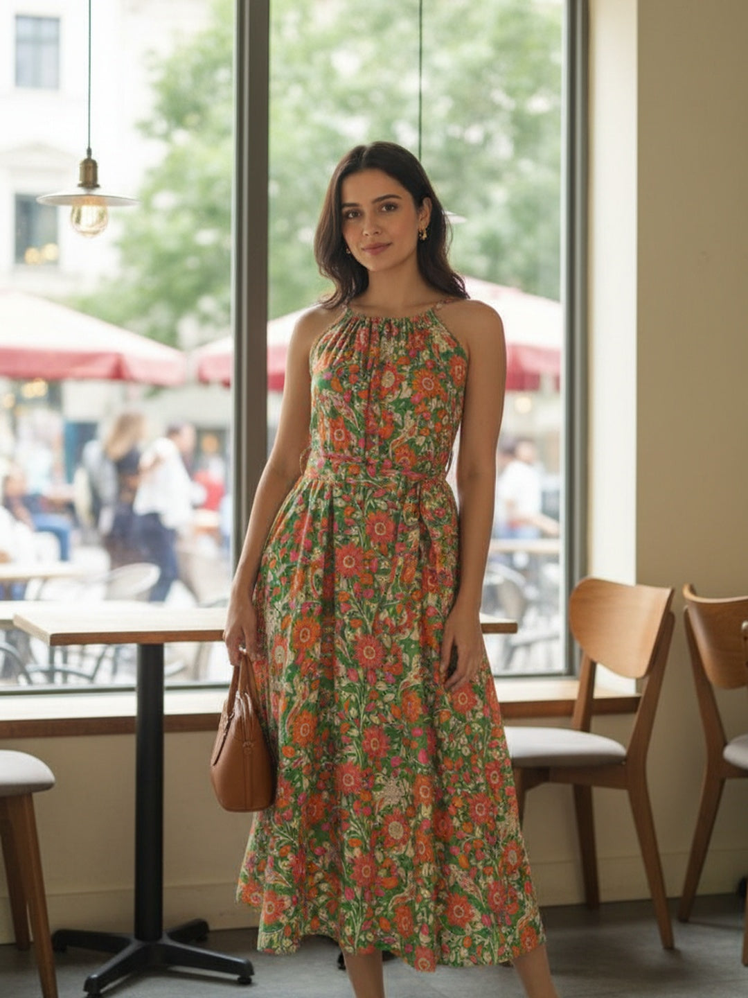 Souchii Meadow Bloom Halter Midi Dress