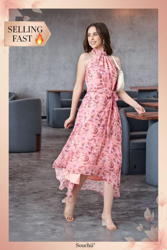 Selling Fast – Souchii Pink Floral Dress