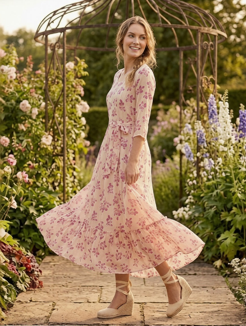 pink and white chiffon dress White Chiffon A Line High-Low Engagement Dress with Ruffles