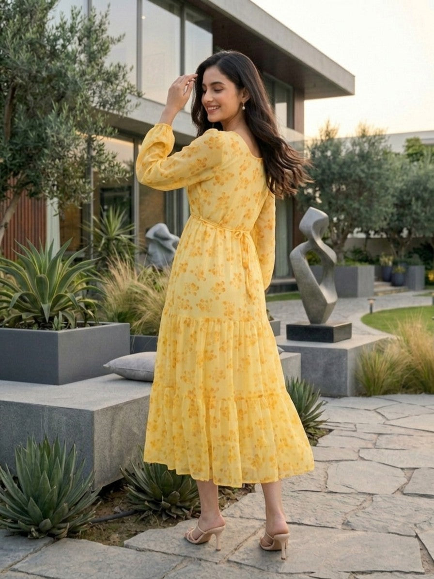 yellow flare dress Buy Yellow Solid Cotton Fit and Flare One Piece Dress Online in USA at  $26.00